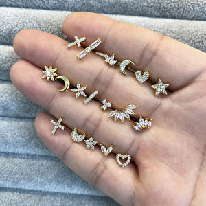 <span class=keywords><strong>Piercing</strong></span> Hipoalergénico de Acero Inoxidable para Hélix, Concha, Anti-tragus y Rook con Barra Curva y Circonita Cúbica, Arete para Cartílago - Product Image 5