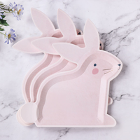 Assiettes en carton découpées de 9 pouces, forme œuf, lapin, bonbon, vaisselle décorative pour Pâques, fête de printemps, anniversaire, fournitures de fête