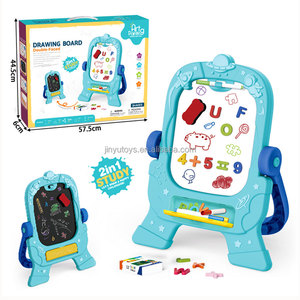 Tableau de dessin personnalisé double face avec accessoires variés, tableau noir et tableau blanc rotatif vertical - Product Image 1