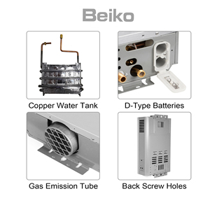 <span class=keywords><strong>Calentador</strong></span> de <span class=keywords><strong>Agua</strong></span> a <span class=keywords><strong>Gas</strong></span> de 6L, Tipo Natural, sin Tanque, de Acero Inoxidable, con Intercambiador de Calor de Cobre, Pantalla Digital, para <span class=keywords><strong>Gas</strong></span> LP y GN - Product Image 4