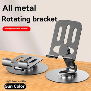 Kim loại điện thoại tablet chủ 360 ° xoay chống trượt có thể gập lại có thể điều chỉnh linh hoạt di động lười biếng Máy tính để bàn đứng điện thoại thông minh chân đế - Product Image 3
