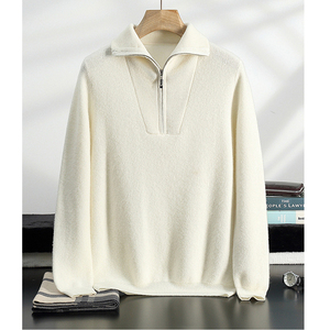 Áo len cao cấp nam chất liệu len cashmere, cổ lọ, khóa kéo 1/4, dày dặn, ấm áp mùa đông, thích hợp cho thời tiết lạnh - Product Image 2