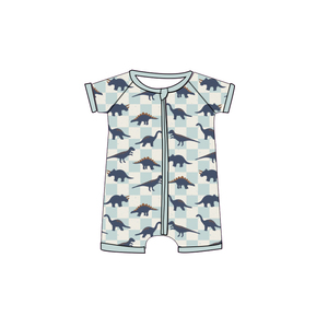 Combinaison courte à manches courtes pour bébé fille, motif bateaux et arbres bleus, vente en gros, ensemble enfant, SR3879 CUSTOM - Product Image 2