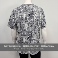 T-shirt graphique personnalisé de haute qualité 100% coton, impression DTG, paysage urbain, art architectural, unisexe, pour homme
