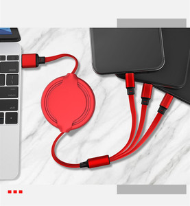 Venta caliente Universal Retráctil 3 en 1 Multi Usb Cable de carga Cable de datos flexible para <span class=keywords><strong>IP</strong></span>/Tipo C/Android - Product Image 5