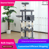 Grande tour multifonctionnelle pour chat, en panneaux de particules et corde de sisal, maison pour chat multi-plateformes, arbre à chat résistant aux griffures et facile à nettoyer