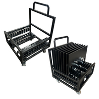Chariot de rangement multi-emplacements en acier pour plateaux de treillis, avec roues, pour événements scéniques