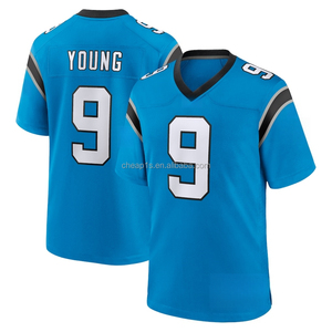Maglia da Football Americano Carolina Panthers Cucita Blu all'Ingrosso # 9 <span class=keywords><strong>Giovani</strong></span> # 4 Tetairoa McMillan # 8 Maglie da calcio Jaycee Horn - Product Image 2
