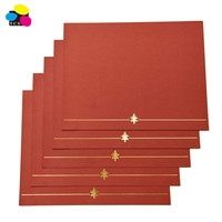 Boîte de 30 porte-certificats papier rouge 8.5X11 avec feuille d'or Produits de classement détaillé