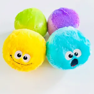 Lovely Emo Faces Plush Dog Toys For Interacting Squeaky Ball Dog Toy Set