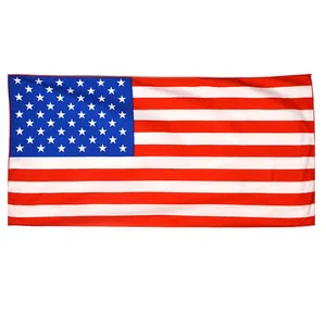 定制设计沙滩巾英国加拿大美国国家德国西班牙国旗超细纤维沙滩巾来自中国工厂