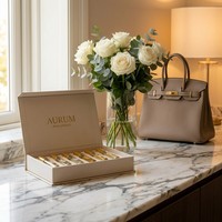 Caja de Regalo de Muestras de Perfume de Lujo Personalizada con Logotipo en Papel Artístico e Insertos Organizados para Sets de Descubrimiento de Fragancias y Promoción de Marca