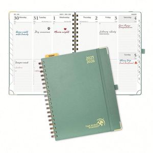 Agendas, Diarios y Cuadernos Personalizados con Espiral, Cubierta de Cuero con Detalles en Dorado, Ecológicos y de Lujo, Formato A5, Planificadores Mensuales, Semanales y Diarios - Product Image 3