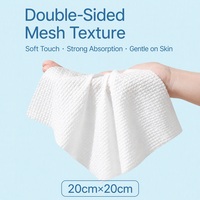 Serviette faciale en viscose premium 95 GSM épaisse et sans peluches, motif EF, 20 x 20 cm, 152 feuilles, emballage plat à suspendre