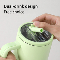 Nouvelle gourde isotherme de 40 oz avec poignée et paille rabattable, tasse anti-fuite, bouteille d'eau grande capacité, revêtement poudré pour voiture, logo personnalisé