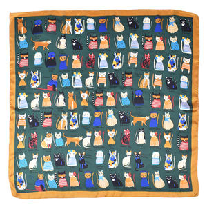 وشاح حريري مربّع للنساء 70*70 وشاح مطبوع على شكل حيوانات من QL من المصنع - Product Image 1