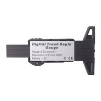 Jauge de profondeur de bande de roulement de pneu automobile A4, outil de mesure numérique en plastique ABS avec écran LCD