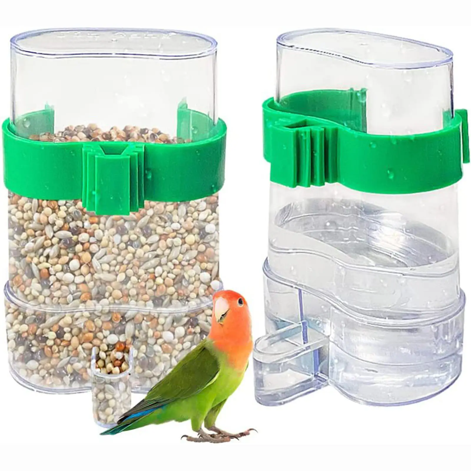 Alimentador automático para pájaros y loros, alimentador de agua potable para jaula, accesorios seguros para jaula de pájaros, loro, periquito, tortolitos, cacatúa
