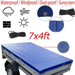 Hot bán tùy chỉnh 7x4 8x5 1000D PVC tráng không thấm nước đồng bằng xe tải chở hàng tiện ích Trailer Bìa hộp Trailer Tarp 10 PC cao su Bungee - Product Image 2