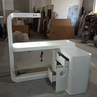 Table de manucure en MDF de style nord-européen avec lumière LED pour salon de manucure, prix de gros, haute qualité, design tendance