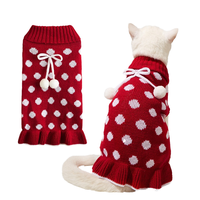 Vêtements de Noël pour animaux de compagnie, robe pour chien et chat, élégante, simple, transparente, lavable, chaude pour l'hiver, luxueuse, unie