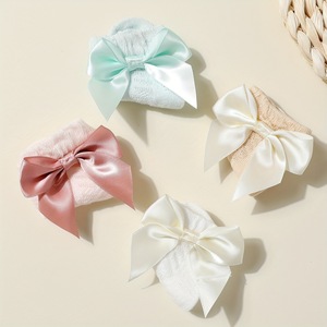 Chaussettes pour nouveau-nés, bébés filles, style nœud papillon, douces, confortables, décontractées, colorées, en coton - Product Image 4