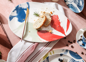 Vaisselle de restaurant en céramique blanche LovingHome Design, taille personnalisée, bol en porcelaine à motif de rose orientale avec dessin à la main - Product Image 5