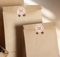 Sacs alimentaires en papier kraft personnalisés avec logo imprimé, écologiques, réutilisables, robustes et durables, avec poignées plates/torsadées, pour emballage de médicaments, petit format