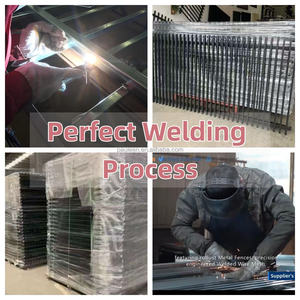 Valla de Hierro Forjado Negra, Paneles Decorativos de Fácil Montaje, Malla de Acero Galvanizado, Seguridad para el Hogar, Granja, <span class=keywords><strong>Piscina</strong></span>, Valla Baja - Product Image 5