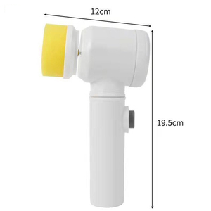 Brosse de nettoyage électrique USB rechargeable en plastique blanc pour cuisine, évier, salle de bain, baignoire, écologique, avec logo personnalisé - Product Image 3