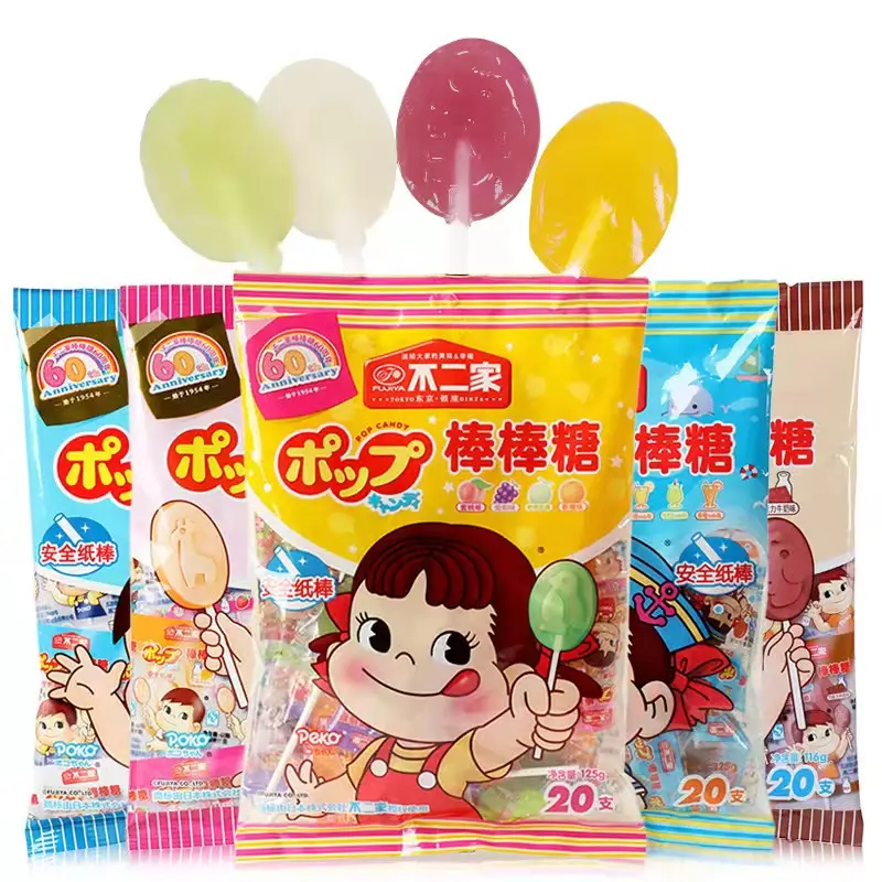 High Quality Japanese Brand Made in China Poko Lollipops Delicious Jelly Candy Gummy Snacks Multi-flavor 116g 20pcs