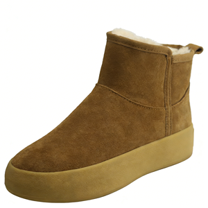 Stivali da Neve in Pelle di Pecora a Doppia Faccia Marrone per Uomo e <span class=keywords><strong>Donna</strong></span>, Vendita Diretta dalla Fabbrica OEM/ODM, Logo Personalizzabile - Product Image 1