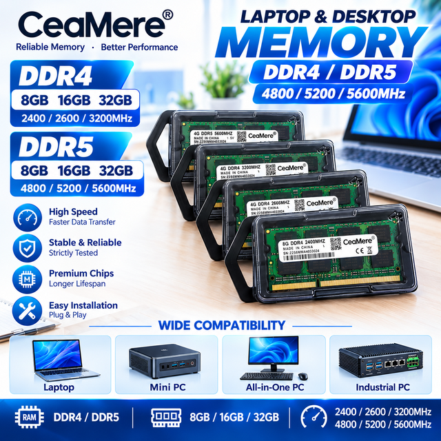 Laptop Memoria Ram Ddr4 16GB 4GB 8GB NOTEBOOK Memory SO-DIMM 3200mhz 2400/2666mhz DDR5 16GB 8GB 4800/5200/5600MHZ New Dimm Rams