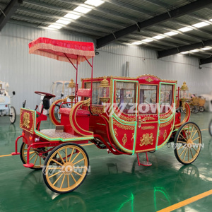 Carruaje Real Eléctrico de 4 Ruedas para Bodas y Eventos, Vagoneta Tirada por Caballos, Color/Tamaño/Asientos Personalizables - Product Image 3