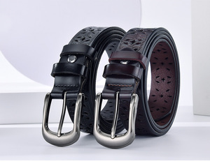 <span class=keywords><strong>Ceinture</strong></span> en cuir véritable formelle <span class=keywords><strong>de</strong></span> haute qualité pour hommes et femmes avec broche en alliage <span class=keywords><strong>de</strong></span> conception creuse unique pour <span class=keywords><strong>boucle</strong></span> - Product Image 3