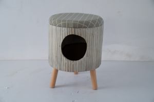 Neues Design Natürliches Strohnest Handgewebtes Haustierhaus Winter Warmes Katzenbett Katzen-Kratzbrett Kreativer Hocker Katzennest - Product Image 4