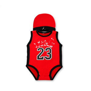 Tuta Estiva 2026 per Neonati, Stile Sportivo Basket, Senza Maniche, in <span class=keywords><strong>Cotone</strong></span>, con Cappello - Product Image 2