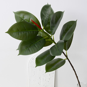 Hojas de Árbol de Caucho Artificiales Flower Delight, 18CM-90CM, PVC Suave, Decoración para el Hogar, Accesorios para Bodas - Product Image 1