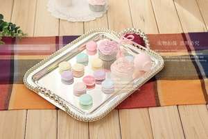 Plateau personnalisé à miroir en acier inoxydable or, pour pâtisserie, fruits - Product Image 2