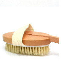 Brosse de Douche en Bois à Poils de Sanglier à Long Manche Amovible de Bonne Qualité
