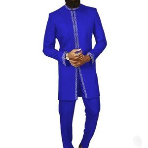 Completo da Uomo in Stile Nazionale con Stampa Dorata, 2 Pezzi, Nuova Collezione - Product Image 1
