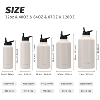 Watersy Tasses isolées sous vide en acier inoxydable de haute qualité OEM multicolores 64oz/87oz pour la randonnée Isolation thermique de 12 à 24 heures