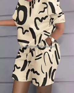 <span class=keywords><strong>Ensemble</strong></span> décontracté deux pièces pour <span class=keywords><strong>femme</strong></span>, été, uni, avec t-shirt à manches courtes et <span class=keywords><strong>short</strong></span> en mousseline, décoration vintage, respirant, séchage rapide - Product Image 3