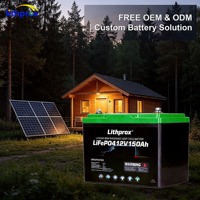 Baterai Lithium Iron Phosphate Grade A 12V 150AH 6000 Deep Cycle Penyimpanan Rumah RS485 Smart BMS Terminal M8 CE RoHS IP67 OEM ODM