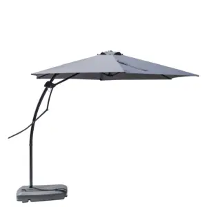 Parasol extérieur cantilever imperméable en polyester pour patio de jardin Parapluies à ouverture manuelle