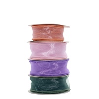 Ruban en organza à bords ondulés, vente chaude, 4 cm, ruban en mousseline brillant, pour fleurs, gâteaux, boîtes cadeaux, ruban décoratif personnalisé