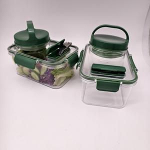 Contenedor Vertical para Ensaladas con Capas Integradas, Botella de Plástico para Almacenamiento de Ensaladas, Capacidad de 800-1000 ml, Estilo Coreano - Product Image 3