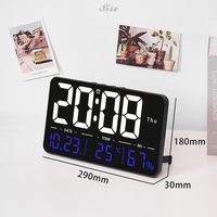 Reloj Despertador Digital LED con Control Remoto, Silencioso, con Función de Reposo, Luz Nocturna, Calendario, Temperatura, Humedad y Fecha, para Hogar y Oficina