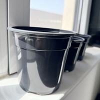 Pot de fleurs rond en plastique pour plantes d'extérieur, sur mesure pour pépinières, avec plateau, prix de gros abordable