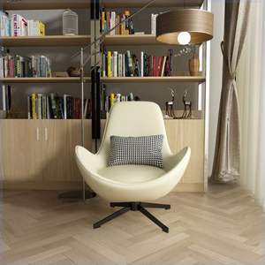 Fauteuil pivotant de style europé<span class=keywords><strong>en</strong></span> moderne avec revêtement <span class=keywords><strong>en</strong></span> <span class=keywords><strong>cuir</strong></span> PU et structure <span class=keywords><strong>en</strong></span> métal, forme ronde, meubles durables pour <span class=keywords><strong>salon</strong></span> - Product Image 2